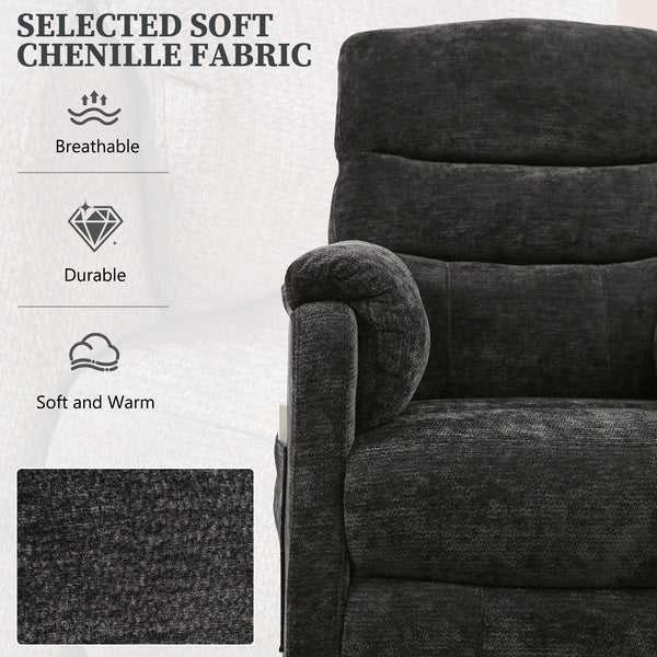 Electric Power Recliner Chair, Modern Chenille Fabric Recliner with Side Pocket & Remote, Nursery Recliner Chair for Living Room Small Space