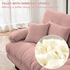 Holaki L-Shaped Cloud Couch Sectional Sofa, Chenille 2-Seater Sofa with Convertible Ottoman, 2 Lumbar Pillows and 2 Throw Pillows, Pink