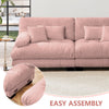 Holaki L-Shaped Cloud Couch Sectional Sofa, Chenille 2-Seater Sofa with Convertible Ottoman, 2 Lumbar Pillows and 2 Throw Pillows, Pink