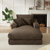 68" Oversized Chaise Lounge Chair Indoor, Comfy Deep Seat Sleeper Cloud Couch with 2 Cup Holder & Throw Pillow, Upholstered Deep Seat Accent Chair for Living Room, No Assembly Required