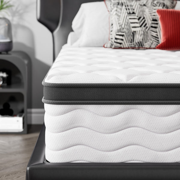 Queen Mattress, Holaki 10 Inch Queen Size Hybrid Memory Foam Mattress in a Box, Individually Wrapped Pocket Springs Mattress, Medium Firm Mattress for Pressure Relief, Strong Edge Support