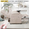 Power Recliner Chair, Nursery Recliner Chair with Swivel Tray Table & Cup Holder, Modern Chenille Fabric Electric Recliner with Side Pocket & Remote for Living Room Small Space