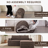 Holaki 5 in 1 Modular Sectional Sofa with Movable Ottoman, L-Shaped Convertible Boneless Couch for Living Room, Corduroy Deep Seat Sofa
