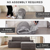 Holaki 5 in 1 Modular Sectional Sofa with Movable Ottoman, L-Shaped Convertible Boneless Couch for Living Room, Corduroy Deep Seat Sofa