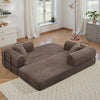 Convertible Floor Sofa Bed, Holaki 63" Foldable Compression Loveseat Lounge Sleeper Sofa with Pillow & Fixed-Shape Frame, Corduroy Folding Boneless Sofa Couch for Living Room, Small Space