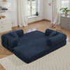 Convertible Floor Sofa Bed, Holaki 63" Foldable Compression Loveseat Lounge Sleeper Sofa with Pillow & Fixed-Shape Frame, Corduroy Folding Boneless Sofa Couch for Living Room, Small Space