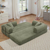 Convertible Floor Sofa Bed, Holaki 63" Foldable Compression Loveseat Lounge Sleeper Sofa with Pillow & Fixed-Shape Frame, Corduroy Folding Boneless Sofa Couch for Living Room, Small Space