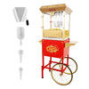 Holaki 16 oz Popcorn Machine with Cart, Commercial Popcorn Maker, Stainless Steel Kettle, Makes up to 32 Cups, 3-Switch Control for Home Movie Theater