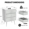 Nightstand Set of 2, Holaki Nightstand for Bedroom with Charging Station, Modern Nightstand with 3 Storage Drawer & 20 Colors LED Lights, Bedside Table for Living Room, White