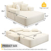 Oversized Chaise Lounge Chair Indoor, Holaki 2 in 1 Convertible Sofa Bed with 3 Pillows & Side Pocket, Corduroy Upholstered Sleeper Sofa Bed for Small Spaces Living Room Apartment