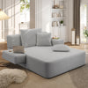 Oversized Chaise Lounge Chair Indoor, Holaki 2 in 1 Convertible Sofa Bed with 3 Pillows & Side Pocket, Corduroy Upholstered Sleeper Sofa Bed for Small Spaces Living Room Apartment