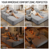 Oversized Chaise Lounge Chair Indoor, Holaki 2 in 1 Convertible Sofa Bed with 3 Pillows & Side Pocket, Corduroy Upholstered Sleeper Sofa Bed for Small Spaces Living Room Apartment