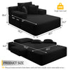 Oversized Chaise Lounge Chair Indoor, Holaki 2 in 1 Convertible Sofa Bed with 3 Pillows & Side Pocket, Corduroy Upholstered Sleeper Sofa Bed for Small Spaces Living Room Apartment