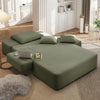 Oversized Chaise Lounge Chair Indoor, Holaki 2 in 1 Convertible Sofa Bed with 3 Pillows & Side Pocket, Corduroy Upholstered Sleeper Sofa Bed for Small Spaces Living Room Apartment