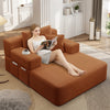 Oversized Chaise Lounge Chair Indoor, Holaki 2 in 1 Convertible Sofa Bed with 3 Pillows & Side Pocket, Corduroy Upholstered Sleeper Sofa Bed for Small Spaces Living Room Apartment