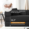 Convertible Floor Sofa Bed, Holaki 63" Foldable Compression Loveseat Lounge Sleeper Sofa with Pillow & Fixed-Shape Frame, Corduroy Folding Boneless Sofa Couch for Living Room, Small Space