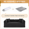 Convertible Floor Sofa Bed, Holaki 63" Foldable Compression Loveseat Lounge Sleeper Sofa with Pillow & Fixed-Shape Frame, Corduroy Folding Boneless Sofa Couch for Living Room, Small Space