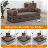 Convertible Floor Sofa Bed, Holaki 63" Foldable Compression Loveseat Lounge Sleeper Sofa with Pillow & Fixed-Shape Frame, Corduroy Folding Boneless Sofa Couch for Living Room, Small Space