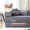 Convertible Floor Sofa Bed, Holaki 63" Foldable Compression Loveseat Lounge Sleeper Sofa with Pillow & Fixed-Shape Frame, Corduroy Folding Boneless Sofa Couch for Living Room, Small Space