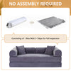 Convertible Floor Sofa Bed, Holaki 63" Foldable Compression Loveseat Lounge Sleeper Sofa with Pillow & Fixed-Shape Frame, Corduroy Folding Boneless Sofa Couch for Living Room, Small Space