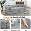 Convertible Floor Sofa Bed, Holaki 63" Foldable Compression Loveseat Lounge Sleeper Sofa with Pillow & Fixed-Shape Frame, Corduroy Folding Boneless Sofa Couch for Living Room, Small Space