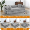 Convertible Floor Sofa Bed, Holaki 63" Foldable Compression Loveseat Lounge Sleeper Sofa with Pillow & Fixed-Shape Frame, Corduroy Folding Boneless Sofa Couch for Living Room, Small Space