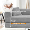 Convertible Floor Sofa Bed, Holaki 63" Foldable Compression Loveseat Lounge Sleeper Sofa with Pillow & Fixed-Shape Frame, Corduroy Folding Boneless Sofa Couch for Living Room, Small Space