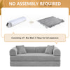 Convertible Floor Sofa Bed, Holaki 63" Foldable Compression Loveseat Lounge Sleeper Sofa with Pillow & Fixed-Shape Frame, Corduroy Folding Boneless Sofa Couch for Living Room, Small Space