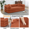 Convertible Floor Sofa Bed, Holaki 63" Foldable Compression Loveseat Lounge Sleeper Sofa with Pillow & Fixed-Shape Frame, Corduroy Folding Boneless Sofa Couch for Living Room, Small Space
