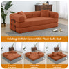 Convertible Floor Sofa Bed, Holaki 63" Foldable Compression Loveseat Lounge Sleeper Sofa with Pillow & Fixed-Shape Frame, Corduroy Folding Boneless Sofa Couch for Living Room, Small Space