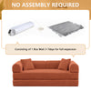 Convertible Floor Sofa Bed, Holaki 63" Foldable Compression Loveseat Lounge Sleeper Sofa with Pillow & Fixed-Shape Frame, Corduroy Folding Boneless Sofa Couch for Living Room, Small Space
