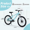 Holaki 24-Inch Kids Mountain Bike for Boys & Girls Ages 9–12, Durable Steel Frame Kid Bicycle with Suspension Fork, Double Disc Brakes, Adjustable Saddle & Handlebar