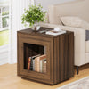 24" Nightstand for Bedroom, Rustic Nightstand with USB Ports & Storage Shelf, Farmhouse End Table with Charging Station and LED Lights, Small Side Table for Living Room