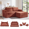 Holaki 5 in 1 Modular Sectional Sofa with Movable Ottoman, L-Shaped Convertible Boneless Couch for Living Room, Corduroy Deep Seat Sofa