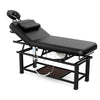 Holaki 75" Electric Massage Table with Adjustable Backrest and Storage Shelf, Height Adjustable Heavy Duty PU Leather Spa Treatment Bed