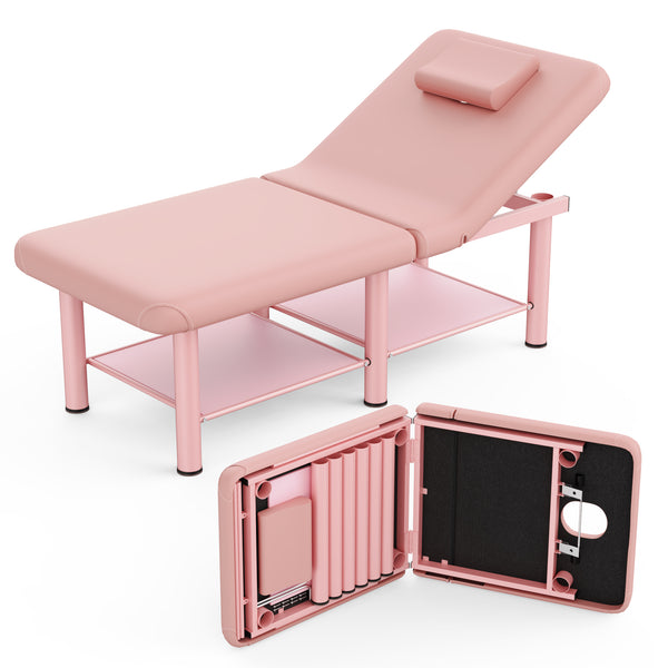 Holaki 75 inch Stationary Massage Table, Heavy Duty Metal Frame with PU Leather, Modern Esthetician Bed for Physical Therapy Spa Tattoo