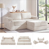 Holaki 5 in 1 Modular Sectional Sofa with Movable Ottoman, L-Shaped Convertible Boneless Couch for Living Room, Corduroy Deep Seat Sofa