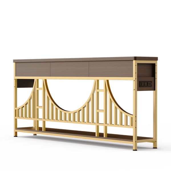 Golden Gate–Inspired Entryway Console Table with Smart Storage