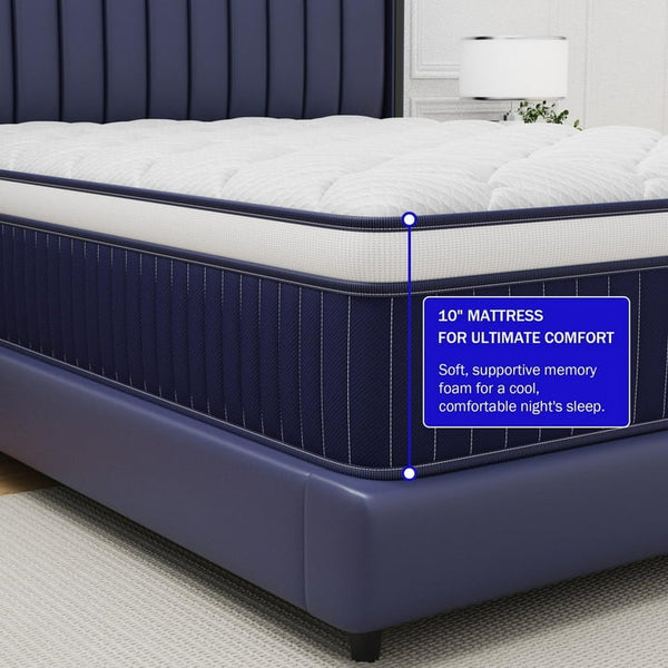 Full Mattress, Holaki 10" New Memory Foam Hybrid Full Mattress in a Box, Cool Individual Pocket Spring for Sleep Supportive & Pressure Relief, Full Size Medium Firm Mattress, CertiPUR-US