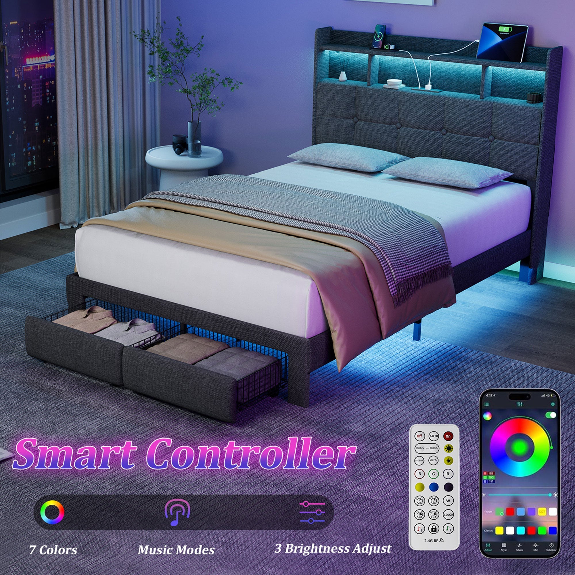 Holaki Full Size Upholstered Bed Frame: Where Modern Comfort Meets Smart Functionality