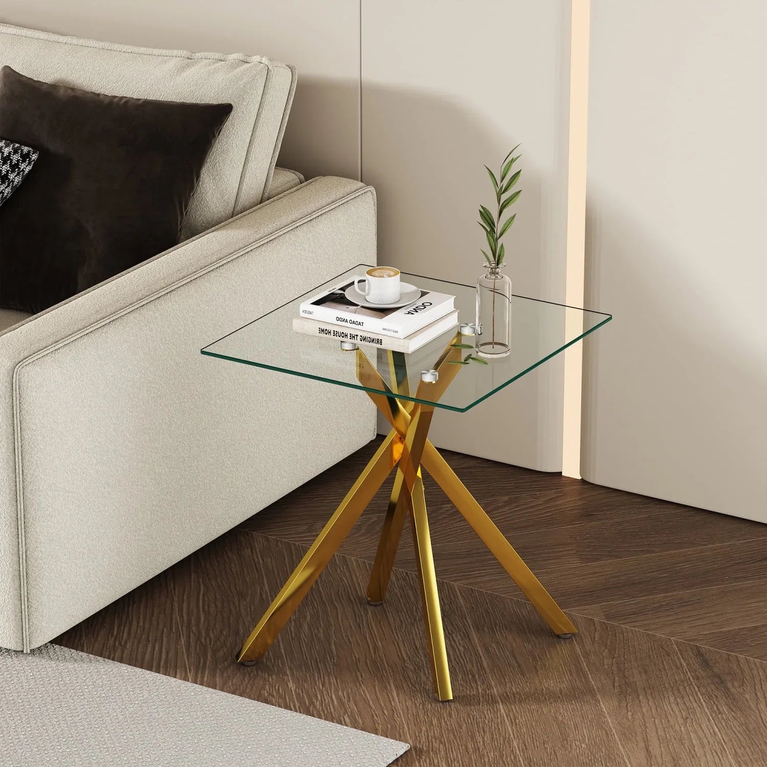 Elevate Your Space with the Holaki 17.72" Glass End Table