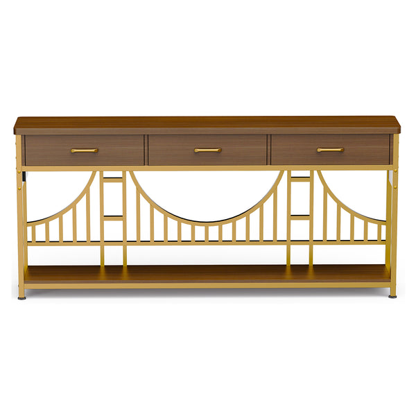 Golden Gate–Inspired Entryway Console Table with Smart Storage