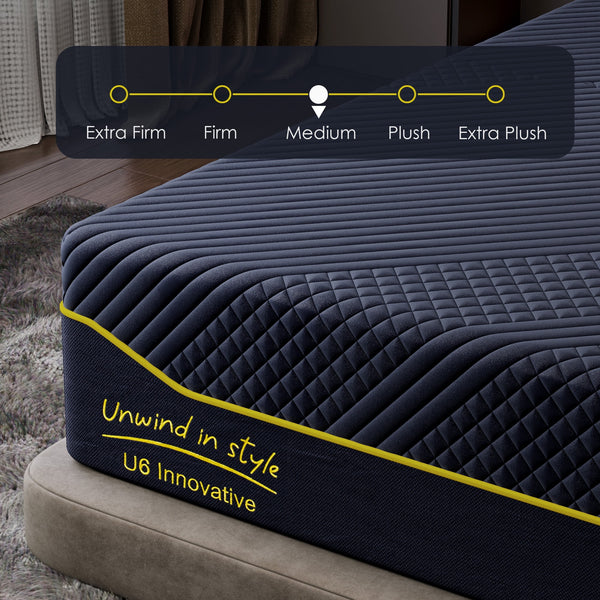Mattress, Holaki Gel Memory Foam with Bamboo Charcoal Silicone Mattress in a Box, Medium Firm, CertiPUR-US