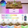 35.43" Coffee Table, Holaki Farmhouse Square Coffee Table with 2 Large Storage Drawers and LED Light, Thick Tabletop Wooden Coffee Table for Living Room Office, Black