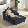 68" Oversized Chaise Lounge Chair Indoor, Comfy Deep Seat Sleeper Cloud Couch with 2 Cup Holder & Throw Pillow, Upholstered Deep Seat Accent Chair for Living Room, No Assembly Required
