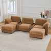 Holaki 138" Oversized Modular Sectional Sofa with 2 Built-in Side Tables, 3 Seat Large Wide Comfy Cloud Couches for Living Room, Sectional Sleeper Sofa with 2 Ottoman & Storage Space