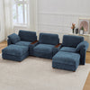 Holaki 138" Oversized Modular Sectional Sofa with 2 Built-in Side Tables, 3 Seat Large Wide Comfy Cloud Couches for Living Room, Sectional Sleeper Sofa with 2 Ottoman & Storage Space