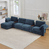 Holaki 138" Oversized Modular Sectional Sofa with 2 Built-in Side Tables, 3 Seat Large Wide Comfy Cloud Couches for Living Room, Sectional Sleeper Sofa with 2 Ottoman & Storage Space
