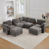 Holaki 138" Oversized Modular Sectional Sofa with 2 Built-in Side Tables, 3 Seat Large Wide Comfy Cloud Couches for Living Room, Sectional Sleeper Sofa with 2 Ottoman & Storage Space