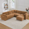 Holaki 138" Oversized Modular Sectional Sofa with 2 Built-in Side Tables, 3 Seat Large Wide Comfy Cloud Couches for Living Room, Sectional Sleeper Sofa with 2 Ottoman & Storage Space